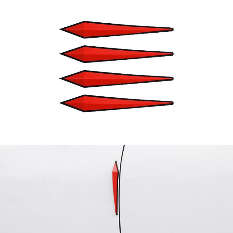 Red PVC car door anti-collision strip set, four arrow-shaped pieces