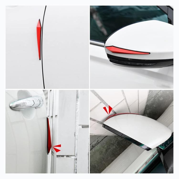 Car door anti-collision PVC strip set with red edge strips on car doors