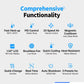 Hot air gun functionality graphic with feature icons for temperature and airflow control