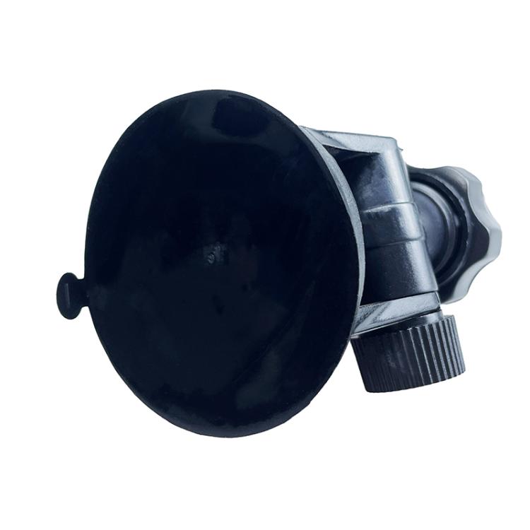 Black suction cup pad with side tab and ridged ring detail for mounting