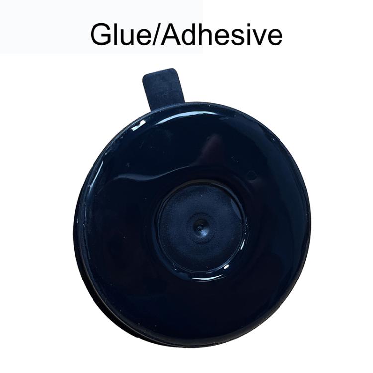 Black adhesive suction cup pad with central mounting post
