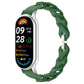 Green hollow silicone watch band on a silver Xiaomi Smart Band
