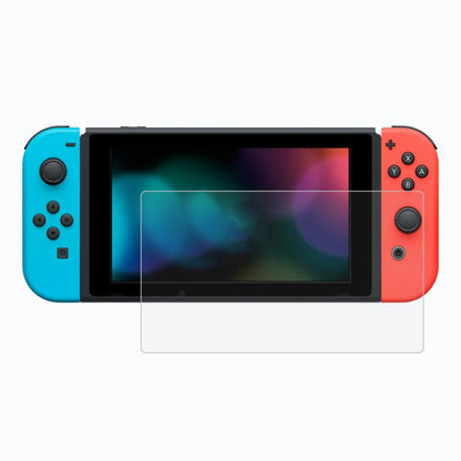 Tempered glass screen protector with curved edge for handheld console display