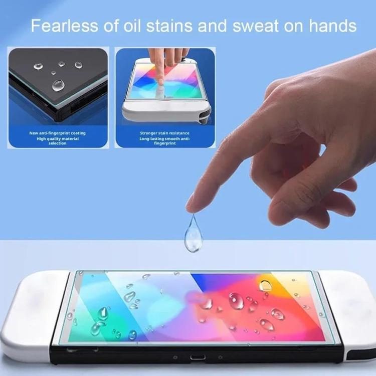 Curved edge tempered glass screen protector film for Nintendo Switch handheld display