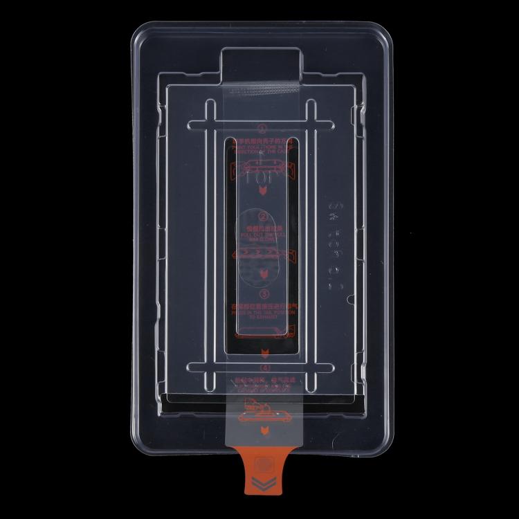 Tempered glass screen protector with cutout alignment frame