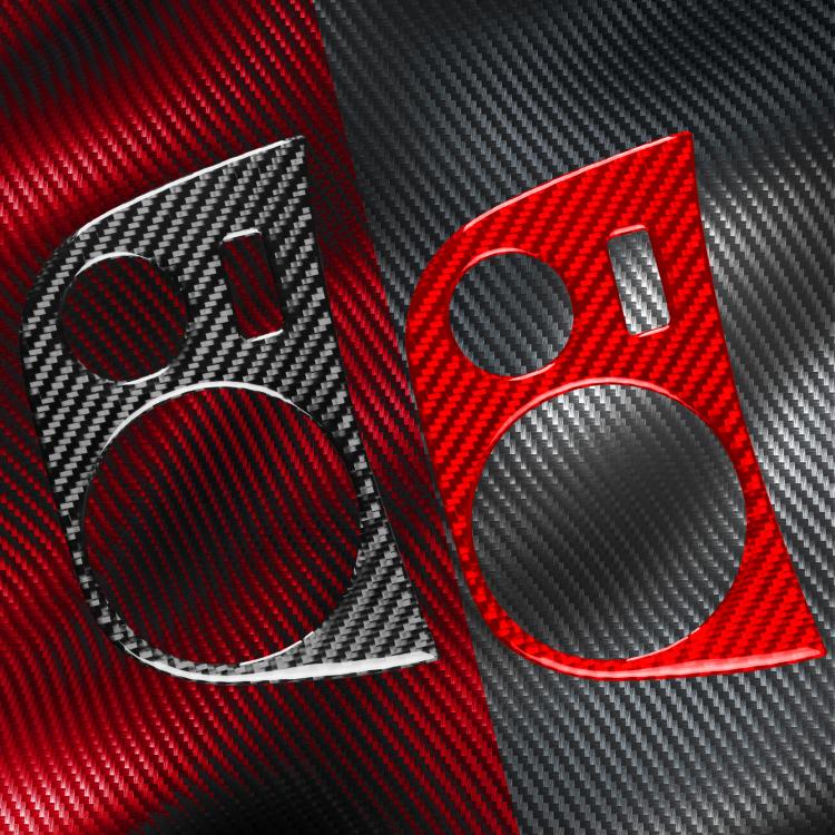 Red and black carbon fiber-look water cup panel stickers with large and small cutouts