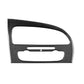 Black carbon-fiber style console panel cover insert with top and bottom openings