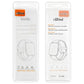 xDfind silicone watch band in clear retail packaging, shown from front and back