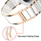 Ceramic Quick Release Folding Buckle Stainless Steel Watch Band, 18mm