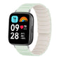 Magnetic silicone watch band in mint green with a cream inner surface