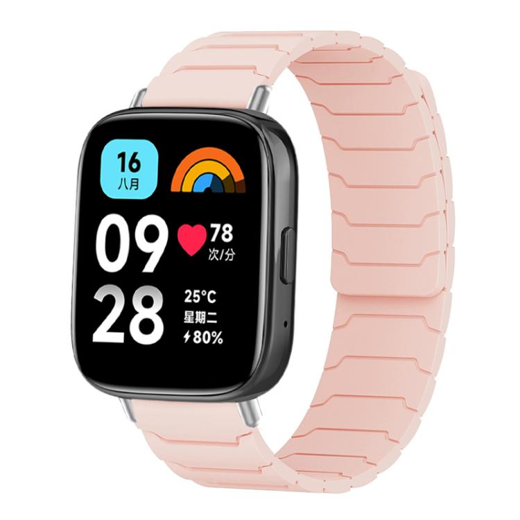 Magnetic silicone watch band in pale pink