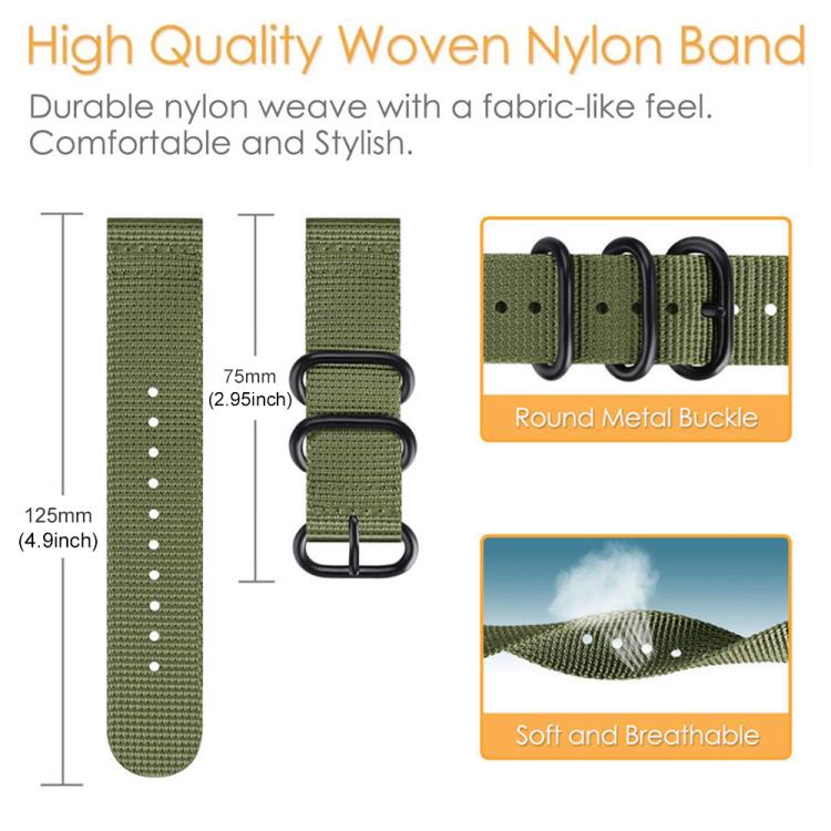 xDfind Ring Buckle Nylon Canvas Watch Band, For Google Pixel 5 / 4 / 3 / 2 / 1 41mm, For Google Pixel Watch 5 / 4 / 3 45mm
