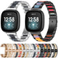 Metal and resin watch bands in silver and black with assorted inlay colors