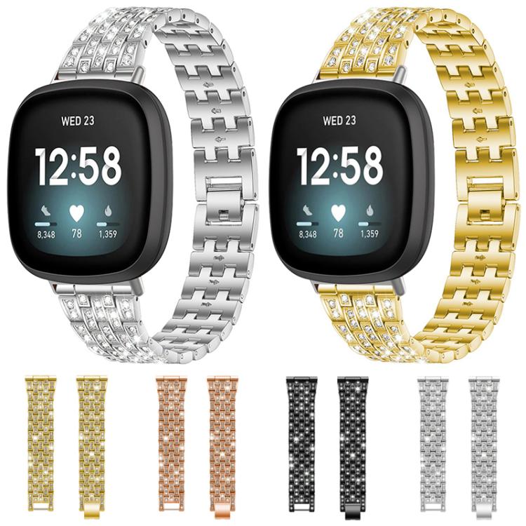 Metal watch band set shown in silver and gold, with additional gold, rose gold, black and silver bands.
