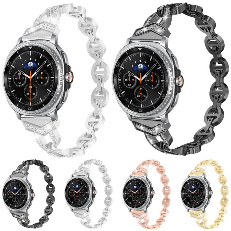 xDfind diamond stainless steel watch bands in silver, black, rose gold, and gold