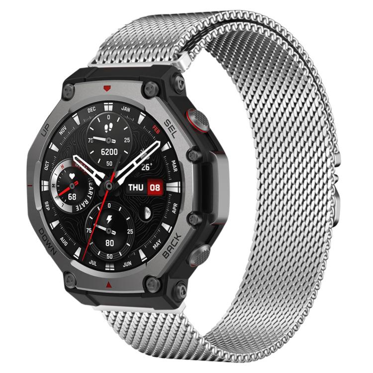 xDfind Milanese Parachute Buckle Stainless Steel Watch Band, For Amazfit T-Rex 3