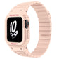 Pale pink silicone watch band with integrated protective case