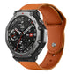Light brown leather watch band with matching lining and rivet buckle