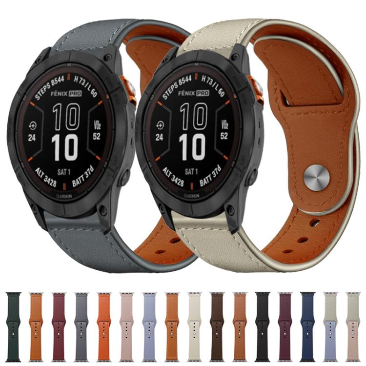 Leather watch bands in multiple colors, shown on watches and as separate straps