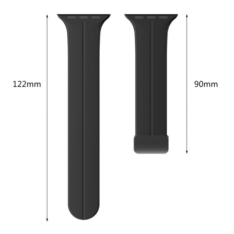 xDfind black silicone Apple Watch band pieces with lengths marked 122 mm and 90 mm