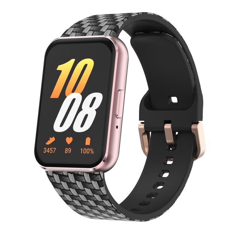 xDfind Gold Buckle Printed Silicone Watch Band, For Samsung Galaxy Fit3