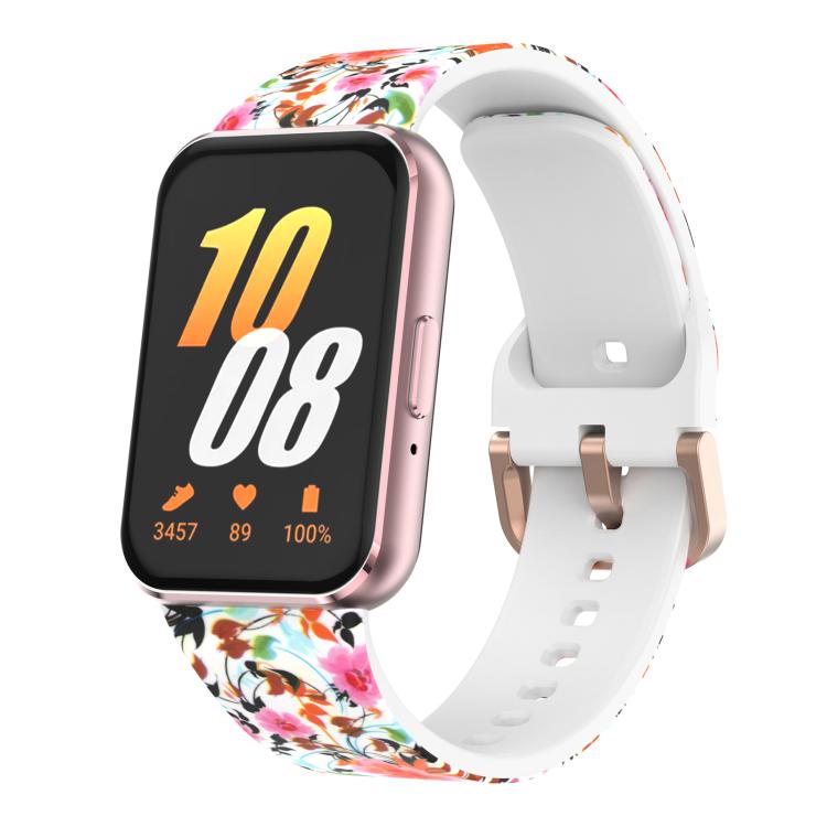 xDfind Gold Buckle Printed Silicone Watch Band, For Samsung Galaxy Fit3