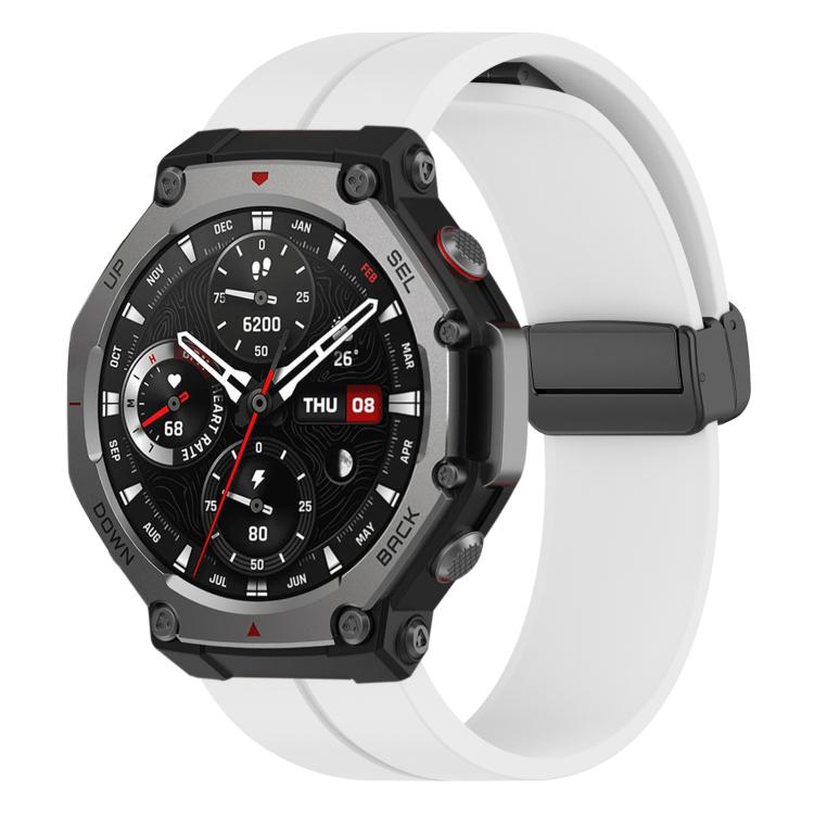 xDfind  Flat Head Groove Folding Black Buckle Silicone Watch Band, For Amazfit T-Rex 3