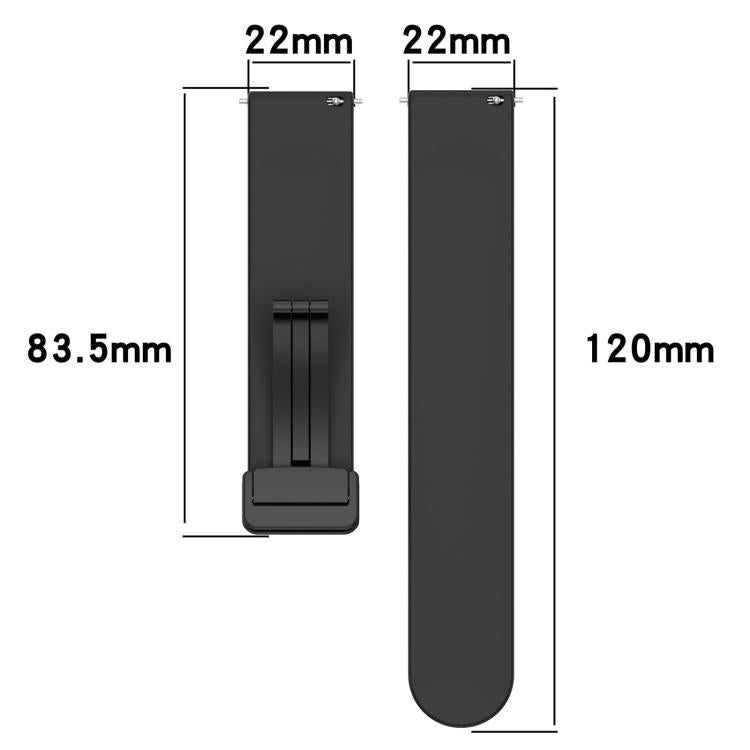 xDfind  Flat Head Groove Folding Black Buckle Silicone Watch Band, For Amazfit T-Rex 3