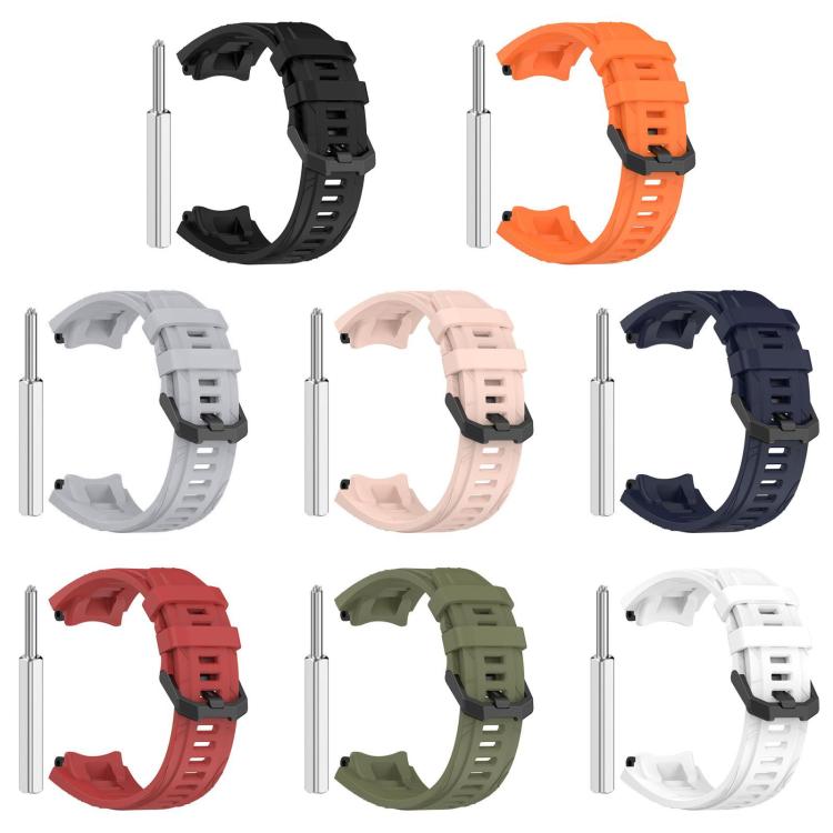 xDfind Solid Color Black Buckle Silicone Watch Band, For Amazfit T-Rex 3