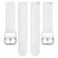 White silicone watch band set with perforated straps and silver buckles