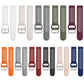 Perforated silicone watch band pairs in assorted colors with silver buckles