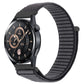 xDfind charcoal gray wave-texture nylon hook-and-loop watch band on a black smartwatch