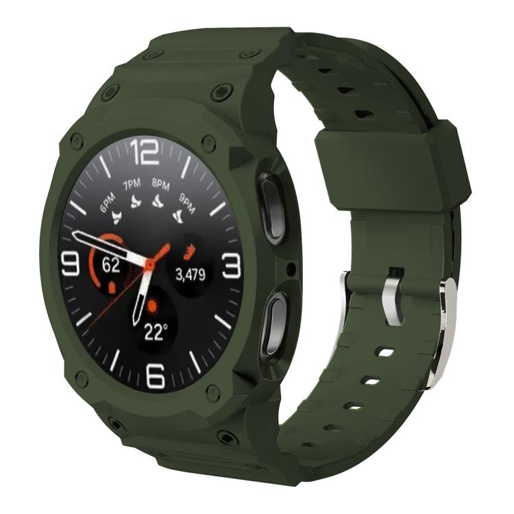 Army green integrated TPU watch band with protective case for Galaxy Watch
