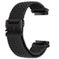 Braided black watch band with snap buckle