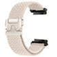 Cream braided watch band with light snap buckle and black connectors
