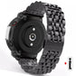 Black stainless steel seven-bead watch band with butterfly clasp