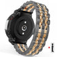 Black and rose gold stainless steel watch band with butterfly clasp and compatible watch