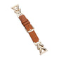 xDfind hybrid leather watch band with brown strap and gold-tone V-shaped links