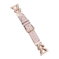 xDfind hybrid leather watch band with pale pink strap and rose gold-tone V-shaped links