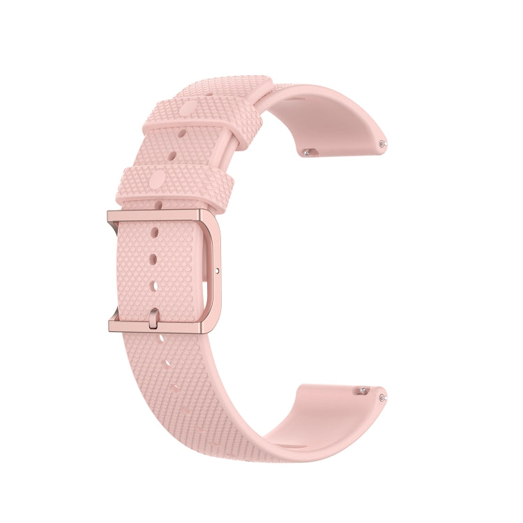 Light pink dot-textured silicone strap with adjustable buckle and pin holes