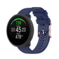 Dot-textured silicone watch strap in midnight blue with adjustable buckle and holes