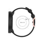 Dot-textured silicone watch strap in black with adjustable buckle and clasp