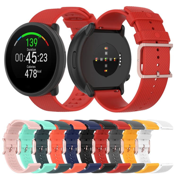 Dot-textured silicone watch straps in multiple colors with metal buckles
