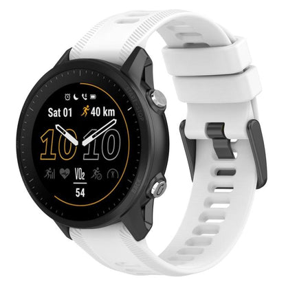 xDfind Black Buckle Solid Color Silicone Watch Band, For Garmin Forerunner 955