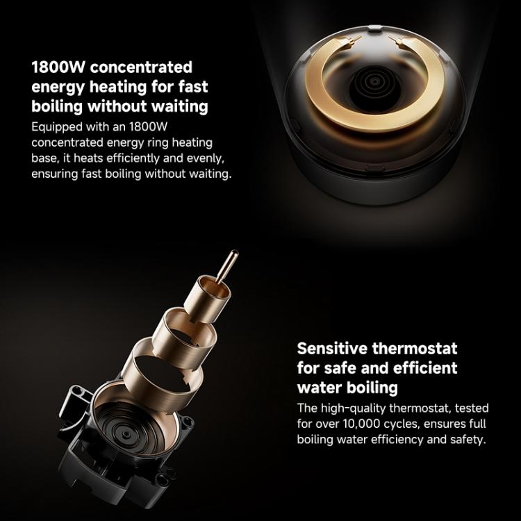 Electric kettle heating plate and interior view with circular base element