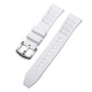 xDfind Silver Buckle Quick Release Silicone Watch Band, 20mm, 22mm