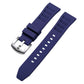 xDfind Silver Buckle Quick Release Silicone Watch Band, 20mm, 22mm