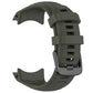Dark green silicone watch band with metal buckle and adjustment holes