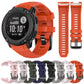 Orange silicone watch band on a watch, with two band pieces and color options.