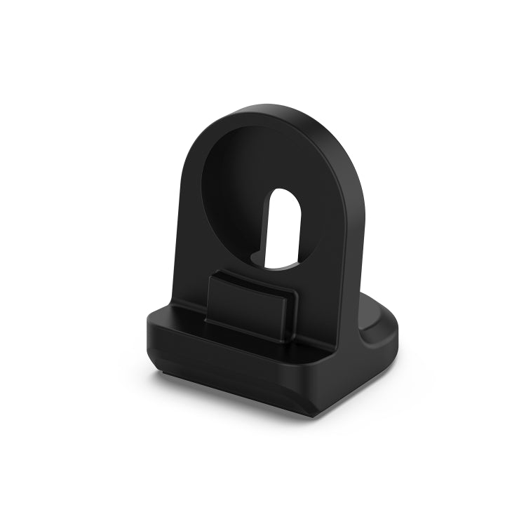 Black watch charging stand cradle with front slot for charging pin